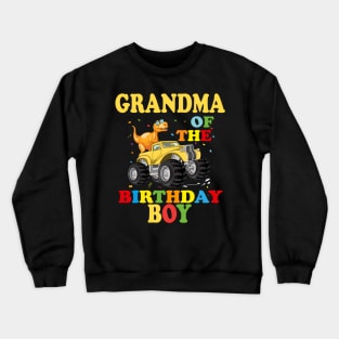 Grandma Of The Dinosaur Monstertruck Family Crewneck Sweatshirt